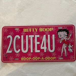 Betty Boop Pink License Plate